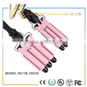 Wholesales New Version Professional Pink Triple hair Waver /hair curler