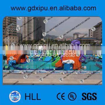 Inflatable water park combo slide and bouncer