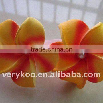 Hawaiian Frangipani Plumeria Pearl Hair Clips