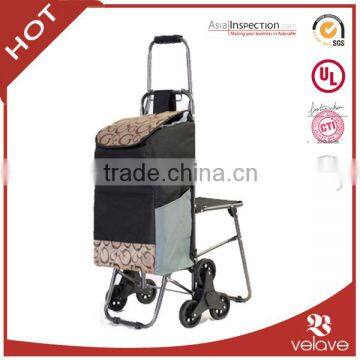 folding shopping trolley bag with chair