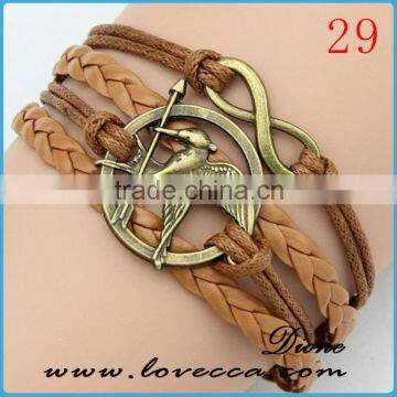 wholesale products alloy charm Family Gift Heart Love truth Crystal Charm Handmade Leather Bracelets