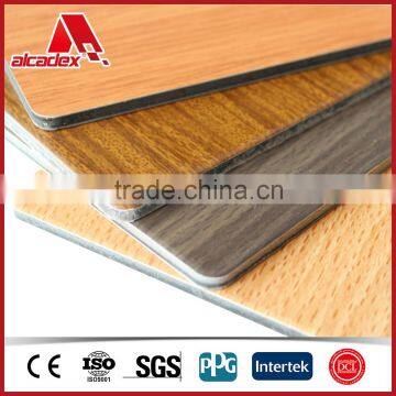 Inside decorative wooden grain finished aluminum composite panel