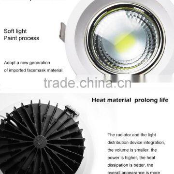 6500k cool white color COB led recessed adjustable downlight