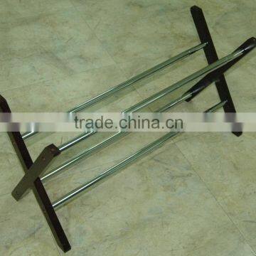 X type 2 tier metal chrome plated storage shoe rack