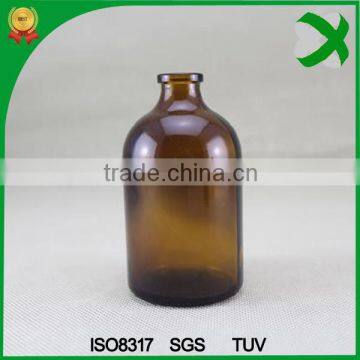 Hot Sale 30ml Medicine Amber Glass Bottle With Rubber Stopper
