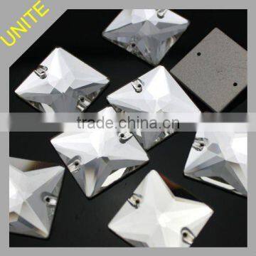 Square Sew on Glass beads rhinestone