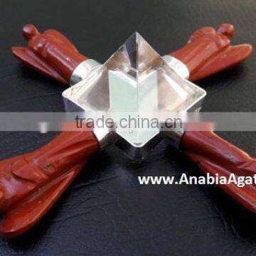 Red Jasper Angels Energy Generator : With Gemstone Crystal Quartz Pyramid