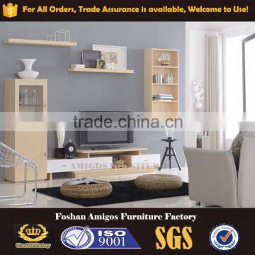 China Foshan modern furniture wood living room wall unit tv cabinet