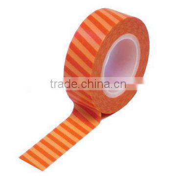 Wholesale YIWU FACTORY adhesive masking tape 15mm x 10m Washi Tape Trendy Tape Orange Vertical Stripe Decorative Trendy Paper