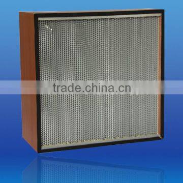 Aluminum Foil separator HEPA Air filter with wooden frame