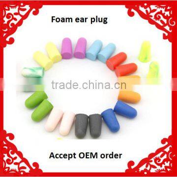 Factory direct sale sponge blue orange black pink yellow red green ear plugs wholesale for hearing protector