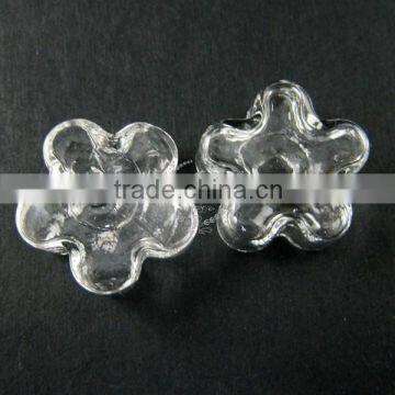 21mm transparent star flower shape glass dome cabochon with 3mm hole DIY jewelry supplies 3070069