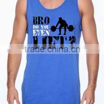 Custom logo printing men gym tank tops