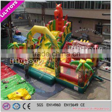 EN14960 Hot commercial Inflatable dinosaur funcity/4 line stitching
