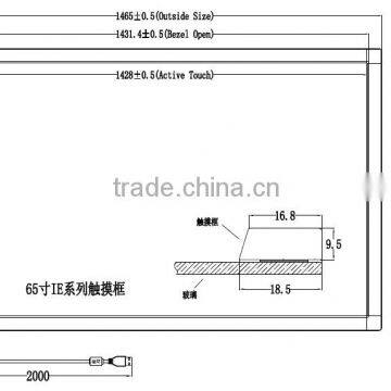 IE Series 10 Finger Touch 65 Inch Multi Touch Touch Screen Overlay Infrared Touch Frame photo-2