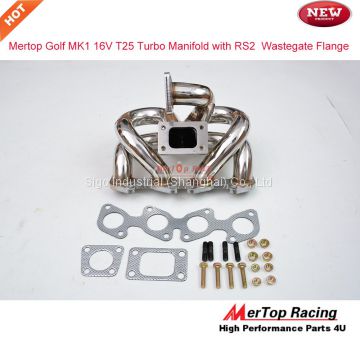 Mertop Race Stainless steel VW Golf 1 MK1 16v 1.8L and 2L T25 Turbo exhaust Manifold with Audi RS2 Wastegate flange