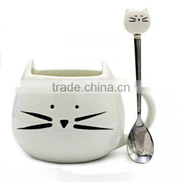 Cat Mug and spoon 12 oz for Coffee Tea