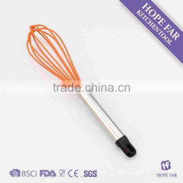 0300212 High quality 10" orange color silicone whisk