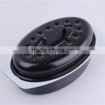 SGS Certification Ceramic Chicken Oval Pan Roaster With Rack photo-2