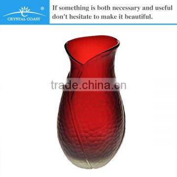 new arrival red ornaments home decoration wedding table glass vase for flower arrangements