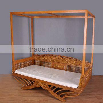 Thailand Style Wood Carved Long Chair, Southeast Furniture Exquisite Handcarving Leisure Sofa Chair (BF01-X1169) photo-2