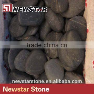 Top quality black landscape pebbles,black garden rocks