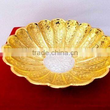 Promotional Gift New Year Beautiful Gift Gold and Silver Plated Brass Bowl photo-2