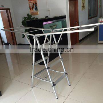 Vivinature aluminum multipurpose clothe rack with 3 steps ladder