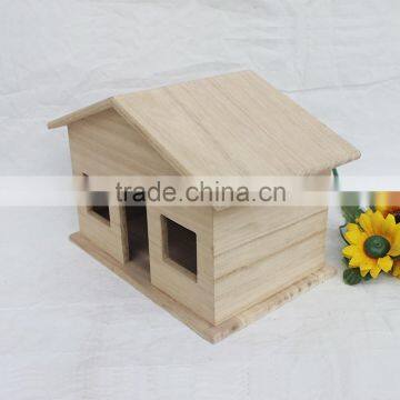 small decrational wooden house for birds