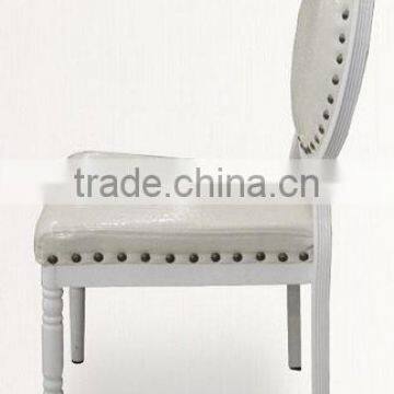 Factory Directsale Quality White Faux Leather Stacking Wedding Chair in Aluminum QL-D661 photo-2