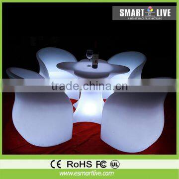 plastic LED Bar molded furniture party led table and chair set