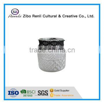 Clear Glass Candle Jars Wholesale With Ribbon Decoration photo-3