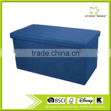 Folding Storage Ottoman Bench With Hard Lid photo-2