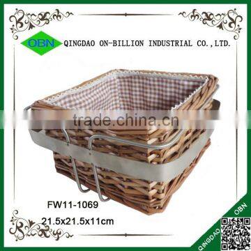 High Quality Square Wicker Basket Decorative Wire Bread Basket photo-3
