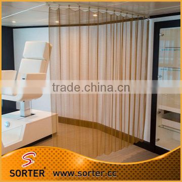 Sorter's metal coil drapery club room divider