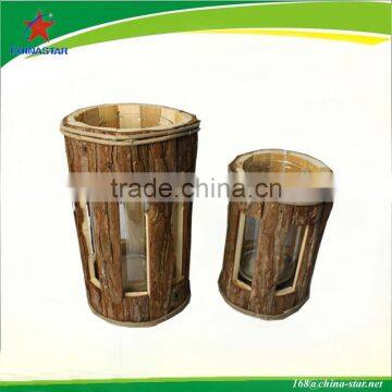 round wood lantern