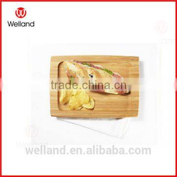 wooden square food plate