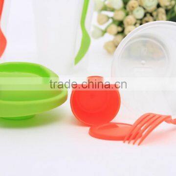 HOT SALE Plastic Salad To Go Plastic Fruit Salad Cup Box With Dressing & Fork
