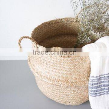 Storage Baskets With Handles / Natural Seagrass Foldable Basket Wholesale photo-5