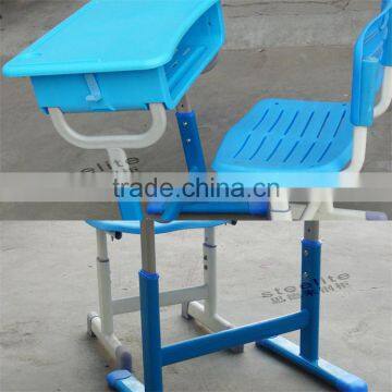 Factroy Direct Sale School Furniture Height Adjustable Plastic Panel Top Kids Study Table and Chair Set photo-4