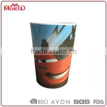 Plastic cup manufacturers children use 300ML crazy car printing melamine tumbler for kids