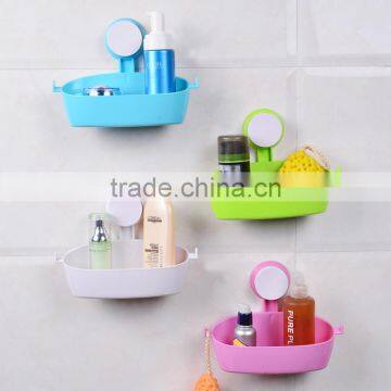 Vacuum suction cup bathroom and kitchen plastic shelf/holder