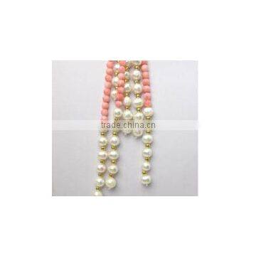 3 Rows 45 Inch 5mm Pink Round Red Original Coral Beads Necklace photo-2