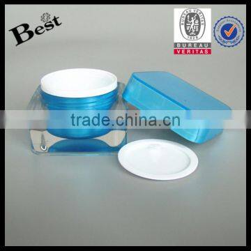 Unique Specail Square Shape 5ml 15ml 30ml 50ml Acrylic Cosmetic Cream Jar Empty Double Wall Plastic Cream Container photo-2