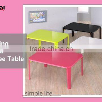 Square modern folding MDF coffee table, colorful living room wooden table