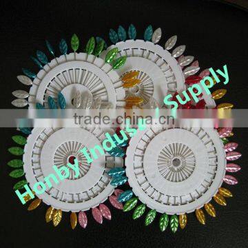 Cute 55mm leaf shaped decoative pearl pin pin wheel