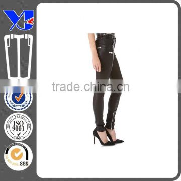 Fahion zip decoration black women leather leggings