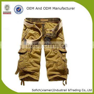 Running mens cargo shorts with 100% cotton