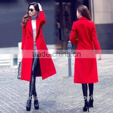 winter 2016 women new fashion woollen coat thermal ladies long trench coat