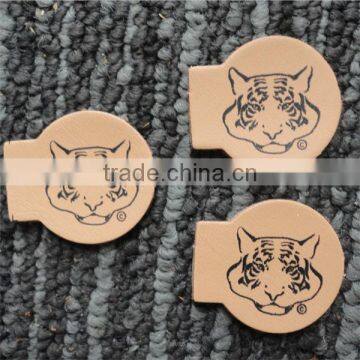 china cheap custom embossed jeans leather patch labels